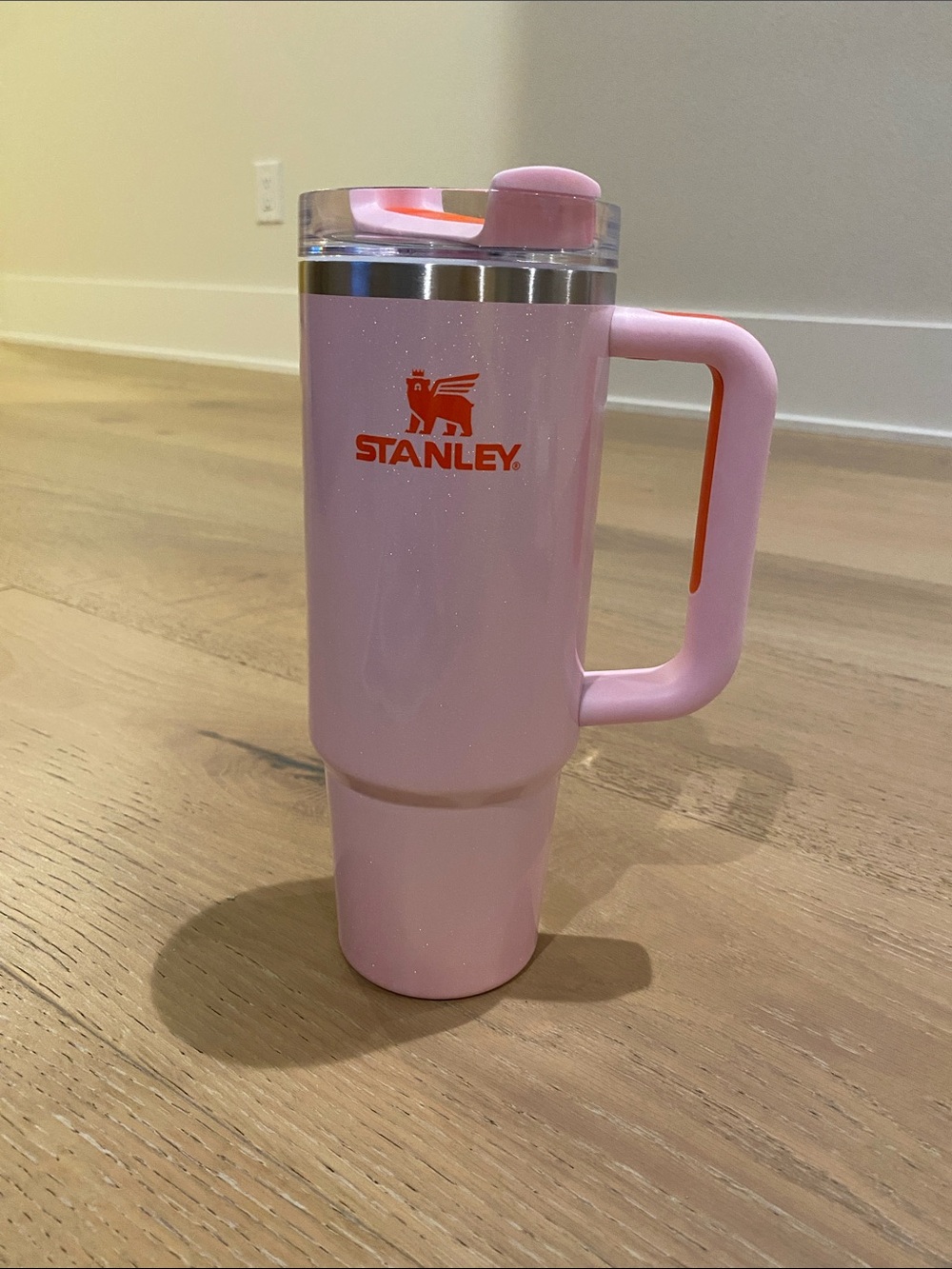 Stanley sparkly Pink and Orange Insulated Travel Tumbler with Handle 30oz